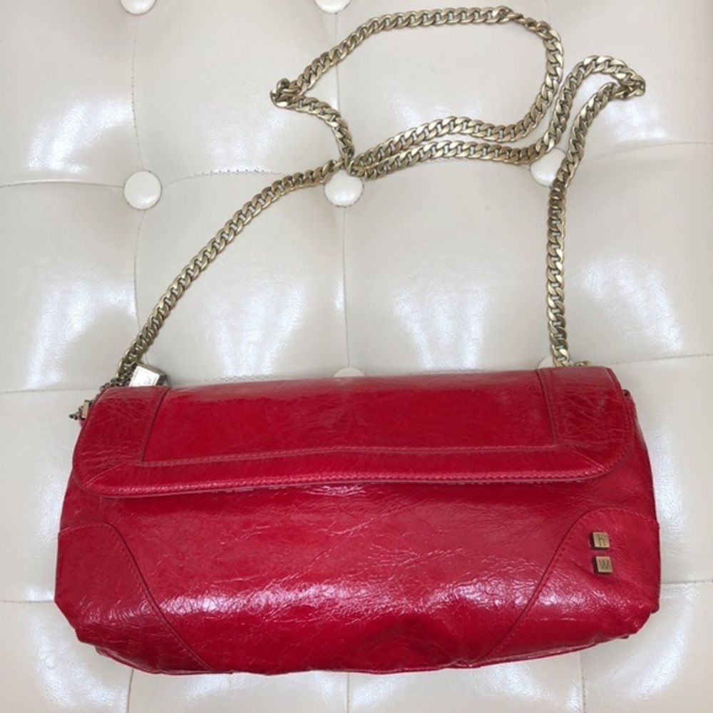 Helen Welsh genuine patent leather bag, red